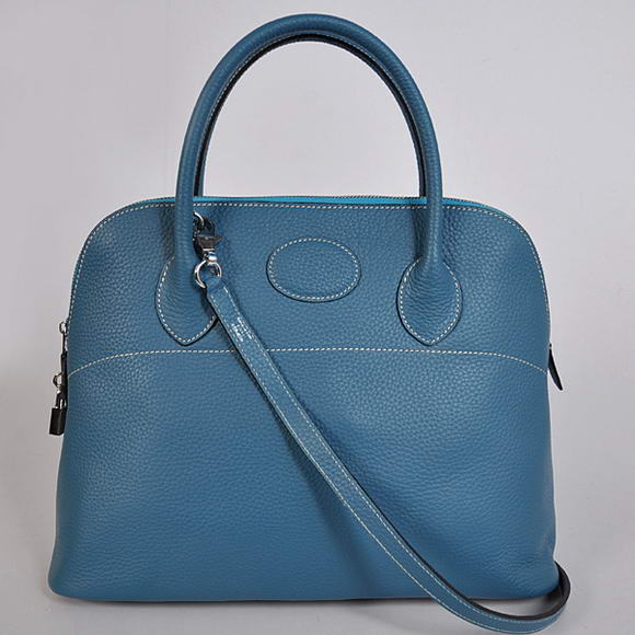 Hermes Bolide 37CM Tote Bags Clemence H1037 Blue Hermes Bolide 37CM Tote Bags Clemence H1037 Blue