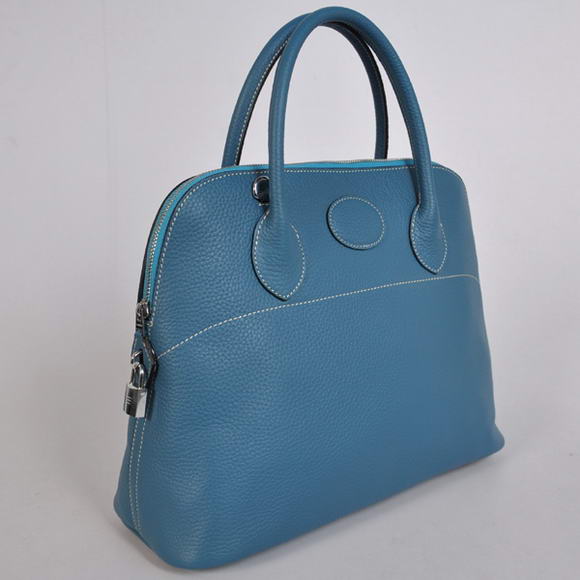 Hermes Bolide 37CM Tote Bags Clemence H1037 Blue Hermes Bolide 37CM Tote Bags Clemence H1037 Blue