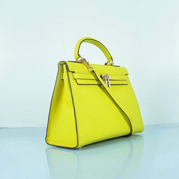 Hot Style Hermes Kelly 32cm Bags Yellow Calf Leather Gold Hot Style Hermes Kelly 32cm Bags Yellow Calf Leather Gold