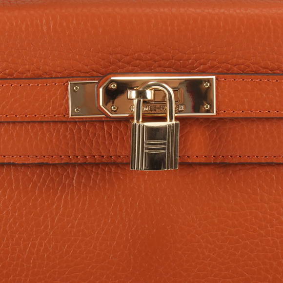 Hermes Kelly 32cm Togo Leather Handbags 6018 Orange Golden Hermes Kelly 32cm Togo Leather Handbags 6018 Orange Golden