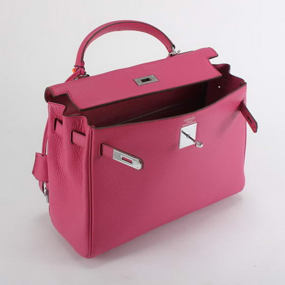 Hermes Kelly 32cm Togo Leather Handbags 6018 Roseo Silver Hermes Kelly 32cm Togo Leather Handbags 6018 Roseo Silver