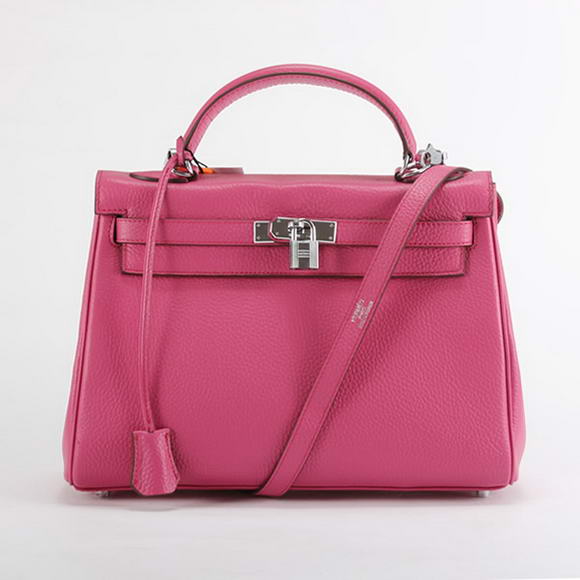 Hermes Kelly 32cm Togo Leather Handbags 6018 Roseo Silver Hermes Kelly 32cm Togo Leather Handbags 6018 Roseo Silver