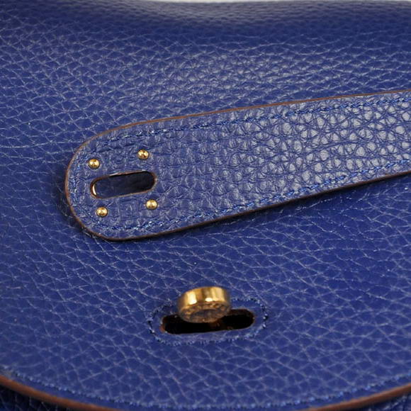 Hermes Lindy 30CM Havanne Handbags 1057 Dark Blue Leather Golden Hardware