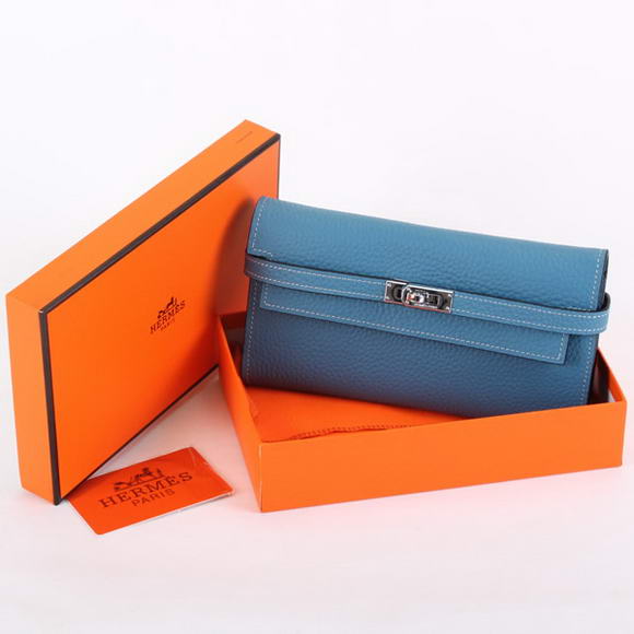 Hermes Kelly Bi-Fold Wallet A708 Blue Hermes Kelly Bi-Fold Wallet A708 Blue