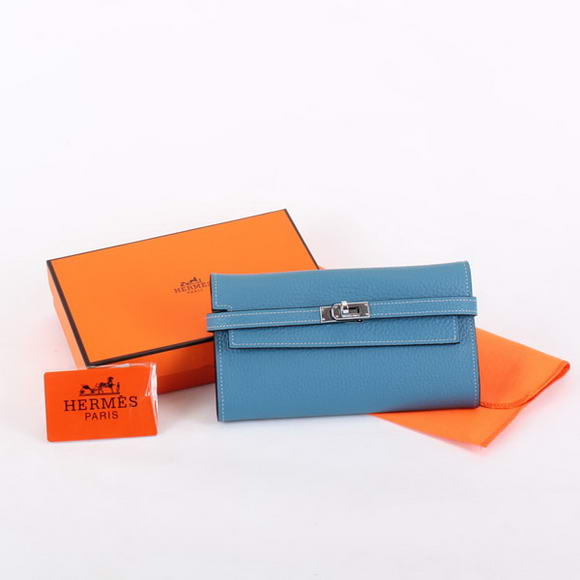 Hermes Kelly Bi-Fold Wallet A708 Blue Hermes Kelly Bi-Fold Wallet A708 Blue