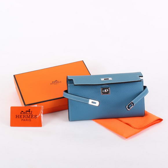 Hermes Kelly Bi-Fold Wallet A708 Blue Hermes Kelly Bi-Fold Wallet A708 Blue