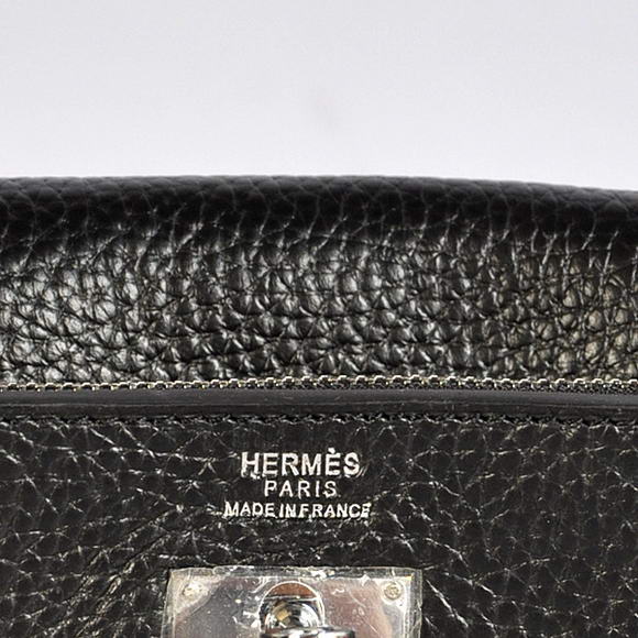 Hermes Kelly Wallet Togo Leather Bi-Fold Purse A708 Black Hermes Kelly Wallet Togo Leather Bi-Fold Purse A708 Black