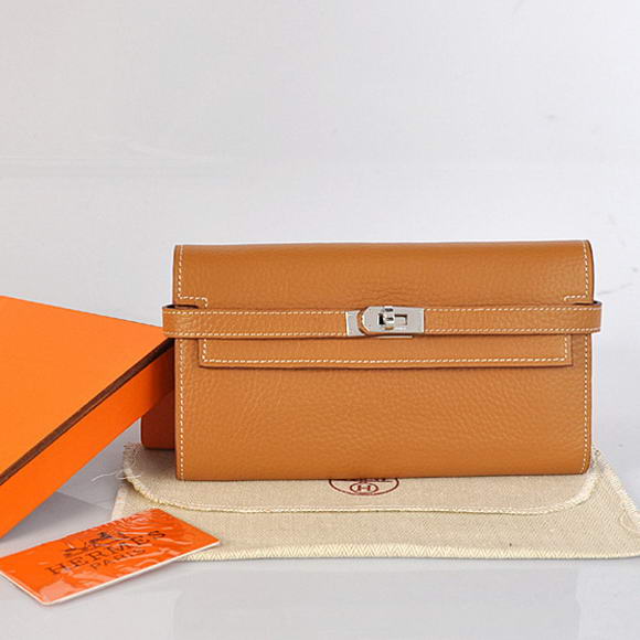 Hermes Kelly Wallet Togo Leather Bi-Fold Purse A708 Camel Hermes Kelly Wallet Togo Leather Bi-Fold Purse A708 Camel