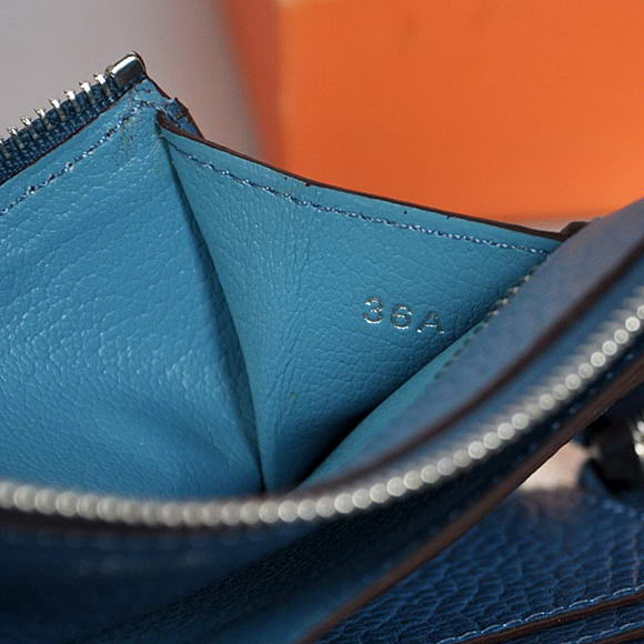 Hermes Zipper Cards Wallet Togo Leather A908 Blue Hermes Zipper Cards Wallet Togo Leather A908 Blue