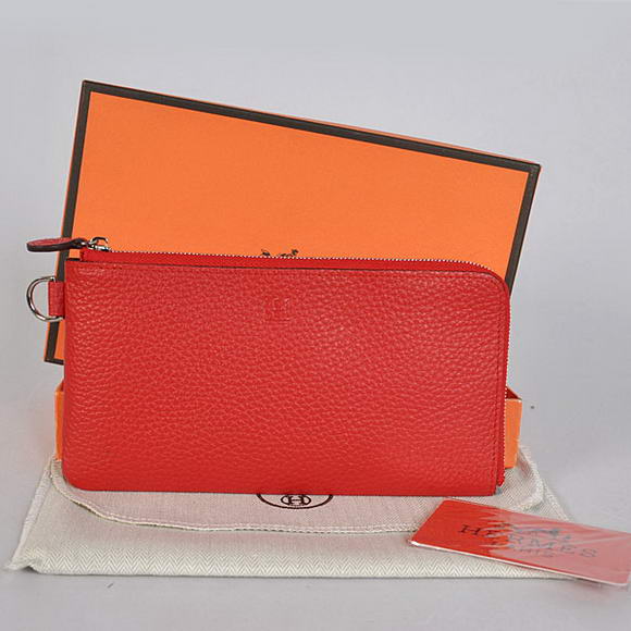 Hermes Zipper Cards Wallet Togo Leather A908 Red Hermes Zipper Cards Wallet Togo Leather A908 Red