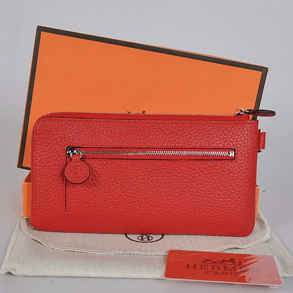 Hermes Zipper Cards Wallet Togo Leather A908 Red Hermes Zipper Cards Wallet Togo Leather A908 Red
