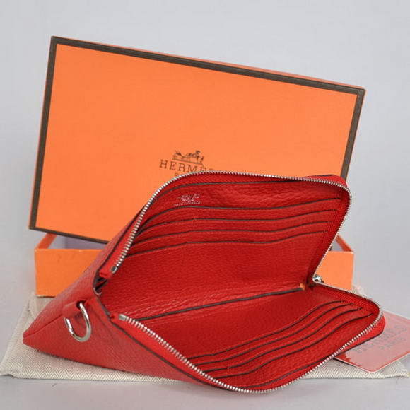 Hermes Zipper Cards Wallet Togo Leather A908 Red Hermes Zipper Cards Wallet Togo Leather A908 Red