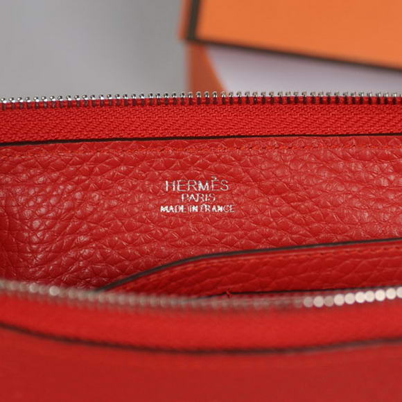 Hermes Zipper Cards Wallet Togo Leather A908 Red Hermes Zipper Cards Wallet Togo Leather A908 Red