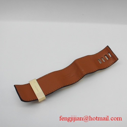 2010 Hermes D-Brown Snakeskin Gold Bangle 1171 2010 Hermes D-Brown Snakeskin Gold Bangle 1171