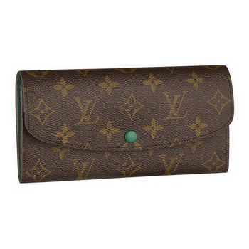 Louis Vuitton M60137 Monogram Canvas Emilie Wallet Vert Louis Vuitton M60137 Monogram Canvas Emilie Wallet Vert