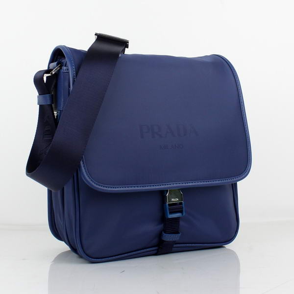 Prada Fabric Messenger Bag V166 Blue Prada Fabric Messenger Bag V166 Blue