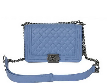Chanel A67086 Blue Le Boy Flap Shoulder Bag Silver Chanel A67086 Blue Le Boy Flap Shoulder Bag Silver