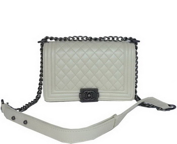 Chanel A67086 Offwhite Le Boy Flap Shoulder Bag Silver Chanel A67086 Offwhite Le Boy Flap Shoulder Bag Silver