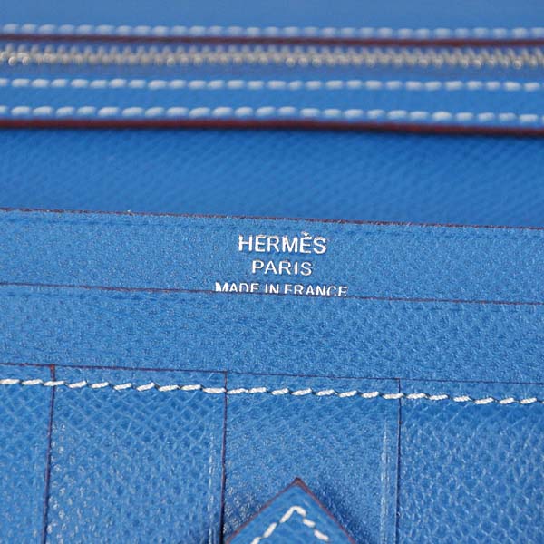 Hermes Bearn Wallet Original Smooth Leather Blue Hermes Bearn Wallet Original Smooth Leather Blue