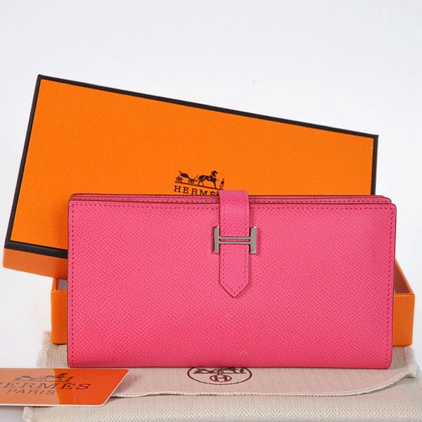 Hermes Bearn Wallet Original Smooth Leather Peach Hermes Bearn Wallet Original Smooth Leather Peach