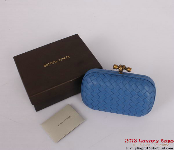 Bottega Veneta Intrecciato Silk Stretch Knot Clutches BV8615 Blue Bottega Veneta Intrecciato Silk Stretch Knot Clutches BV8615 Blue