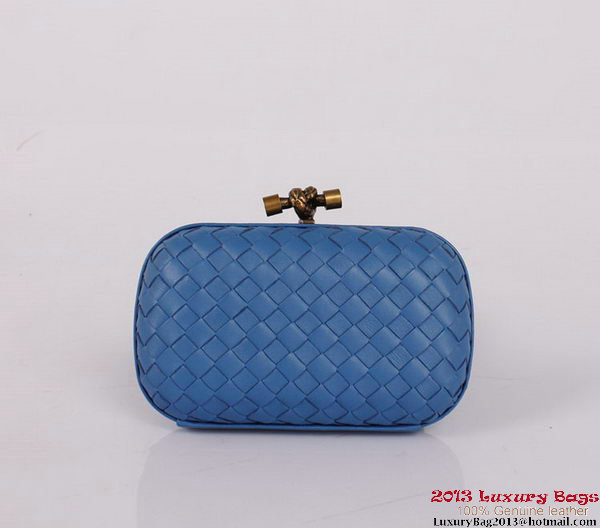 Bottega Veneta Intrecciato Silk Stretch Knot Clutches BV8615 Blue Bottega Veneta Intrecciato Silk Stretch Knot Clutches BV8615 Blue