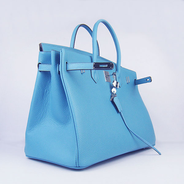 Hermes Birkin 40CM Togo Bag Light Blue 6099 Silver Hermes Birkin 40CM Togo Bag Light Blue 6099 Silver