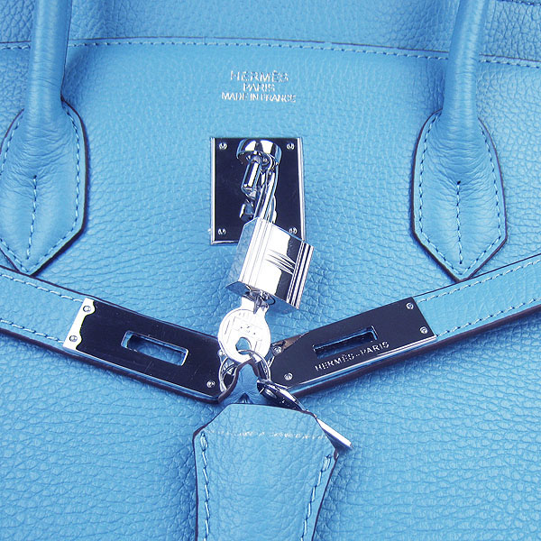 Hermes Birkin 40CM Togo Bag Light Blue 6099 Silver Hermes Birkin 40CM Togo Bag Light Blue 6099 Silver