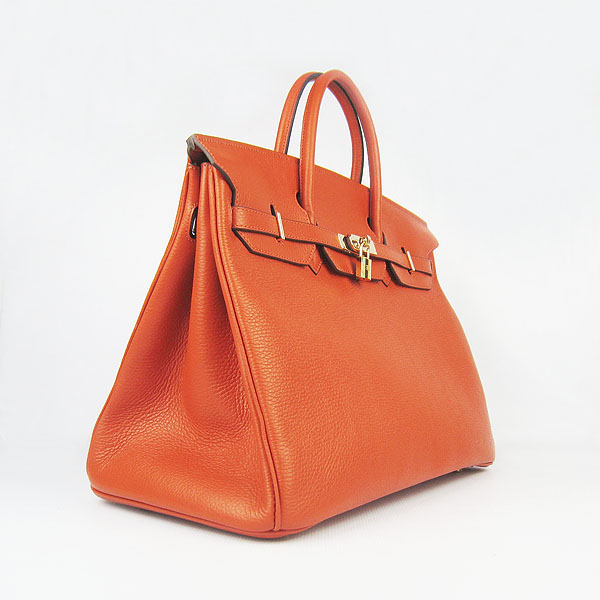 Hermes Birkin 40CM Togo Bag Orange 6099 Gold Hermes Birkin 40CM Togo Bag Orange 6099 Gold