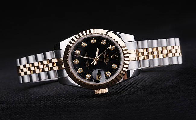 Rolex Datejust Golden Black 25mm Women Watch-RD3832 Rolex Datejust Golden Black 25mm Women Watch-RD3832