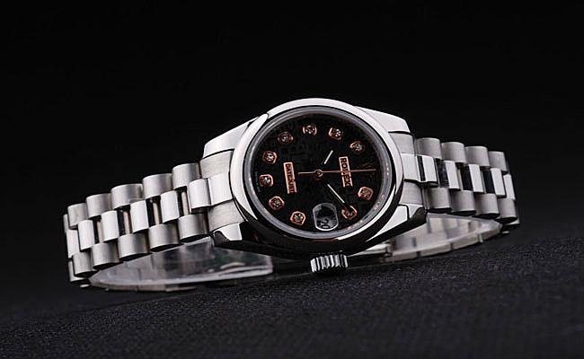 Rolex Datejust Golden Black Cutwork Women 25mm Watch-RD3771 Rolex Datejust Golden Black Cutwork Women 25mm Watch-RD3771