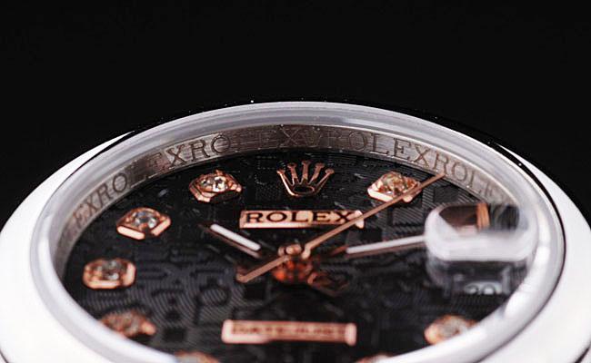 Rolex Datejust Golden Black Cutwork Women 25mm Watch-RD3771 Rolex Datejust Golden Black Cutwork Women 25mm Watch-RD3771