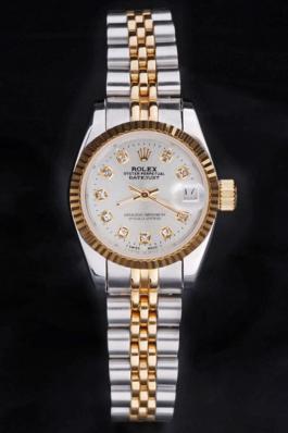 Rolex Datejust Golden White 25mm Women Watch-RD3833 Rolex Datejust Golden White 25mm Women Watch-RD3833
