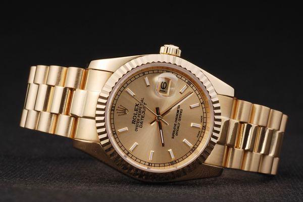 Rolex Datejust Golden Cutwork Stainless Steel Watch-RD2401 Rolex Datejust Golden Cutwork Stainless Steel Watch-RD2401