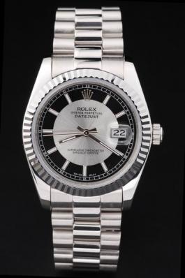 Rolex Datejust Mechanism Silver Bezel Black Surface Watch-RD2414 Rolex Datejust Mechanism Silver Bezel Black Surface Watch-RD2414