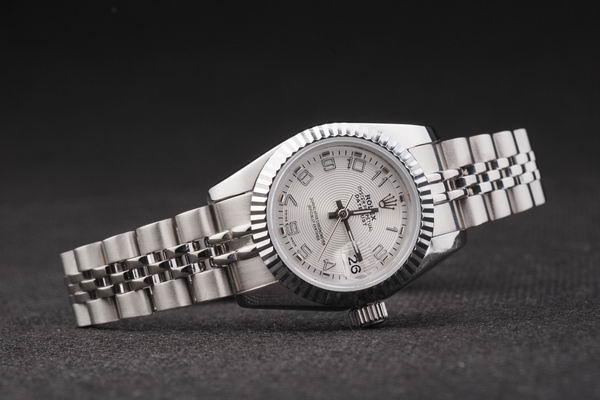 Rolex Datejust Mechanism Silver Bezel White Surface -RD2454 Rolex Datejust Mechanism Silver Bezel White Surface -RD2454