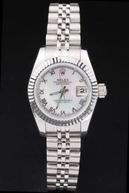 Rolex Datejust Mechanism Silver Bezel White Surface Watch-RD2451 Rolex Datejust Mechanism Silver Bezel White Surface Watch-RD2451