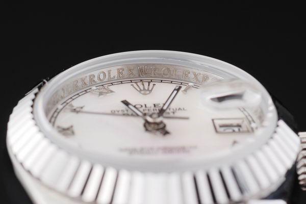 Rolex Datejust Mechanism Silver Bezel White Surface Watch-RD2451 Rolex Datejust Mechanism Silver Bezel White Surface Watch-RD2451