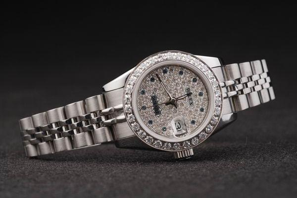 Rolex Datejust Mechanism Silver Diamond Surface Watch-RD2435 Rolex Datejust Mechanism Silver Diamond Surface Watch-RD2435