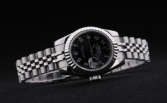 Rolex Datejust Silver Black Stainless Steel 25mm Watch-RD3790 Rolex Datejust Silver Black Stainless Steel 25mm Watch-RD3790