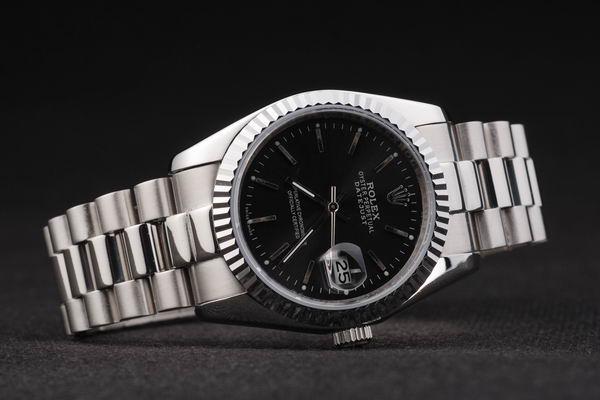 Rolex Datejust Silver Black Stainless Steel Watch-RD2411 Rolex Datejust Silver Black Stainless Steel Watch-RD2411