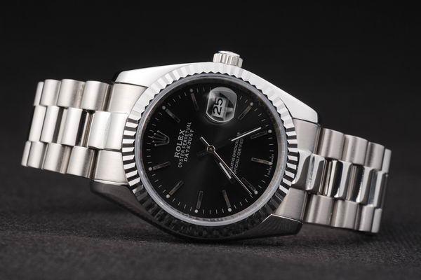 Rolex Datejust Silver Black Stainless Steel Watch-RD2411 Rolex Datejust Silver Black Stainless Steel Watch-RD2411