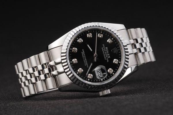 Rolex Datejust Silver Bezel Black Surface Watch-RD2394 Rolex Datejust Silver Bezel Black Surface Watch-RD2394