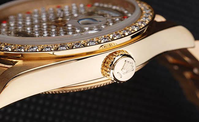 Rolex Day-Date Golden Diamond Cutwork 37mm Men Watch-RD3835 Rolex Day-Date Golden Diamond Cutwork 37mm Men Watch-RD3835