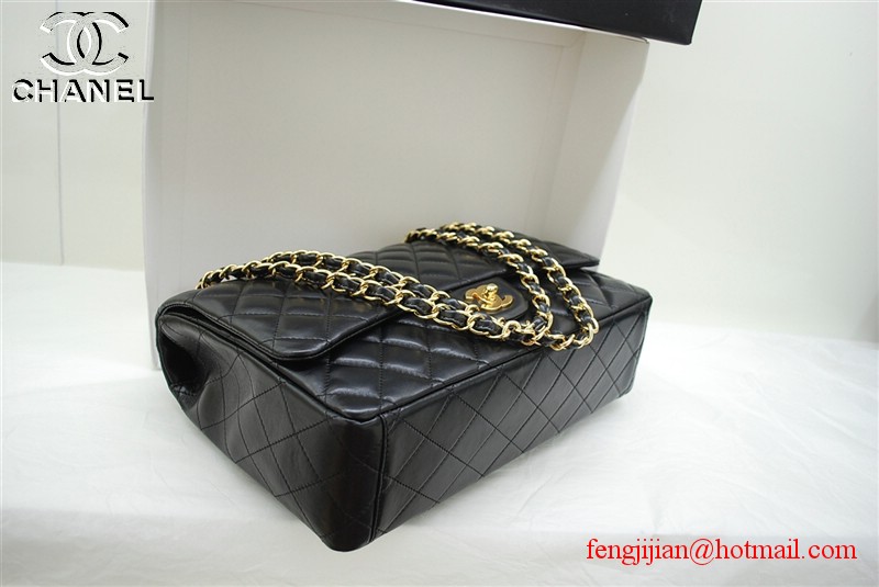 Chanel classic black Flap Bag 36070 gold chain Chanel classic black Flap Bag 36070 gold chain