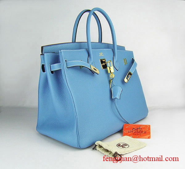 Hermes Birkin 40cm Togo Bag Light Blue 6099 Hermes Birkin 40cm Togo Bag Light Blue 6099
