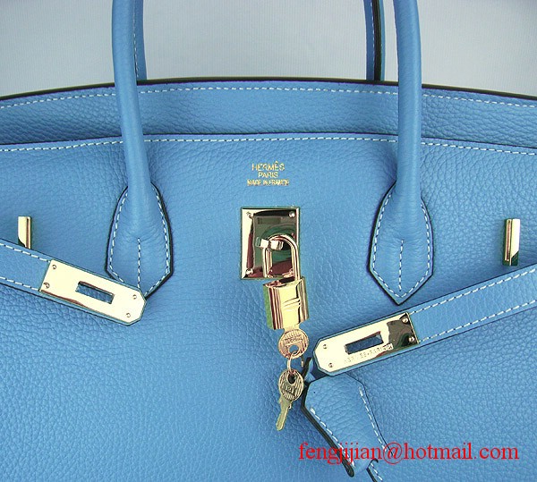 Hermes Birkin 40cm Togo Bag Light Blue 6099 Hermes Birkin 40cm Togo Bag Light Blue 6099