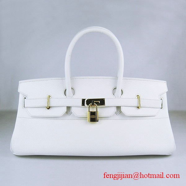 Hermes Birkin 42cm Togo Leather Bag 6109 White gold padlock