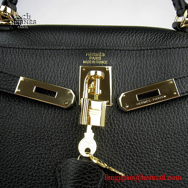Hermes Kelly 32cm Togo Leather Bag Black 6108 Gold Hardware Hermes Kelly 32cm Togo Leather Bag Black 6108 Gold Hardware