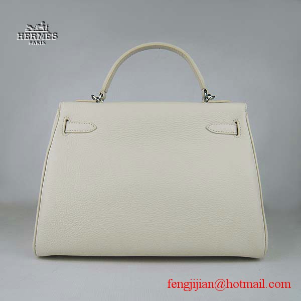 Hermes Kelly 32cm Togo Leather Bag Beige 6108 Silver Hardware Hermes Kelly 32cm Togo Leather Bag Beige 6108 Silver Hardware